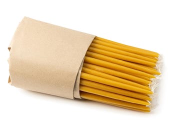 Handmade Pure Beeswax Taper Candles - 9" Thick Church Candles