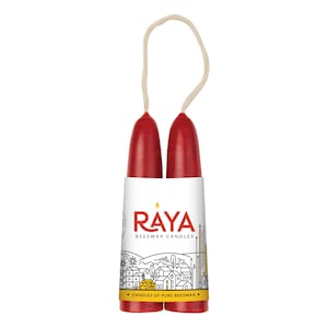 Hand-Dipped Red Beeswax Taper Candles - 4&quot; Classic Dinner Candles