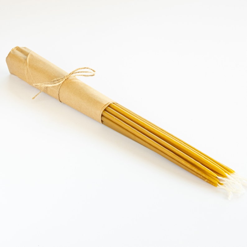 13 / 32cm Pure Beeswax Church Taper Candles Hand Etsy