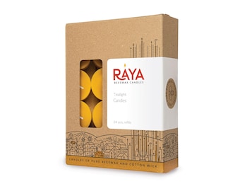 Natural Beeswax Tealight Candle - refills 24pcs box DISCOUNT PACK