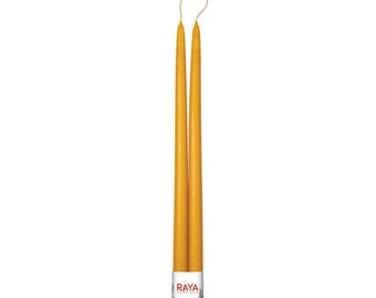 Hand Dipped Beeswax Taper Candles - 17" Classic Dinner Candles