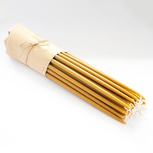 Taper candles, tall - 17&quot; / 44cm, pure beeswax church candles, handmade, DISCOUNT PACKS