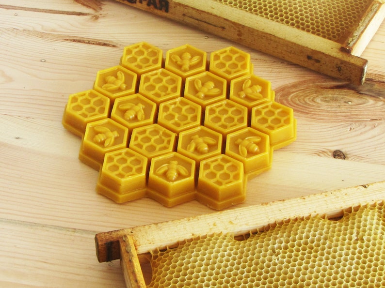 ointments and many other purposes Beeswax is great material for candles yellow hexagon made of beeswax Beeswax