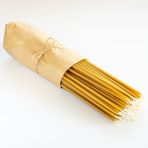 Тiny taper candles - 13&quot; / 32 cm, pure beeswax church candles, handmade, DISCOUNT PACKS