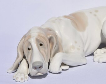 RARE Large Lladro OLD DOG Figurine 1067 / Bloodhound