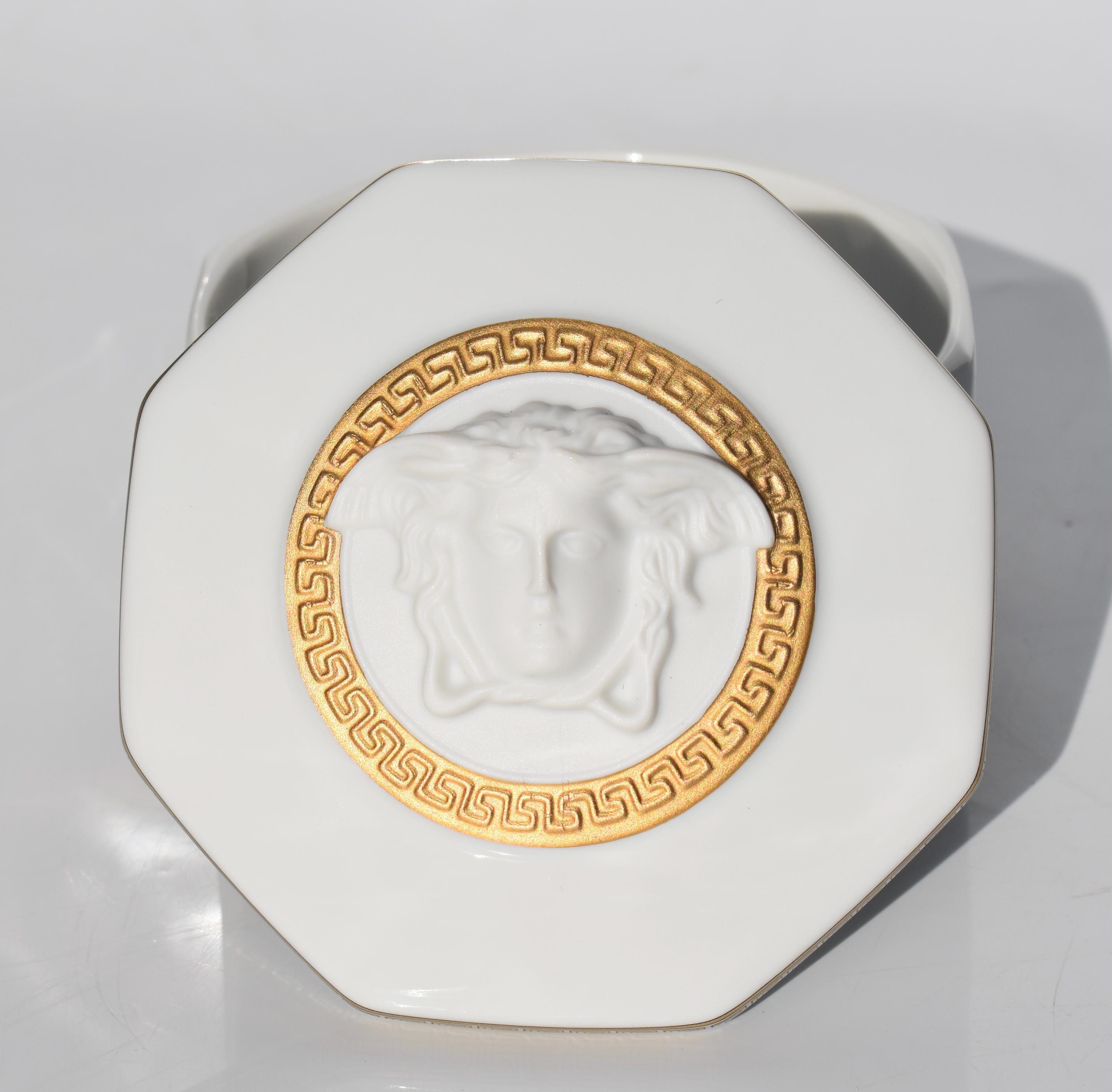 Boxed Rosenthal Versace GORGONA Lidded Trinket Box/jewellery