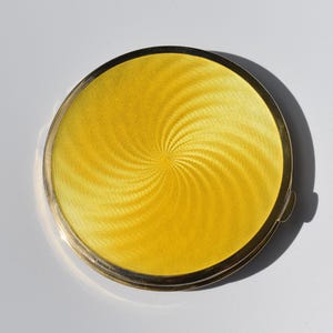 Large Norwegian Art Deco Gilt Sterling Silver & Guilloche Enamel Compact by Aksel Holmsen