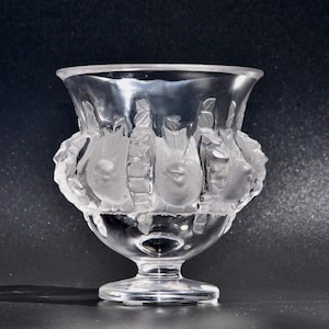 Vintage Lalique DAMPIERRE Vase - Satin Finish Birds (12.5cm)