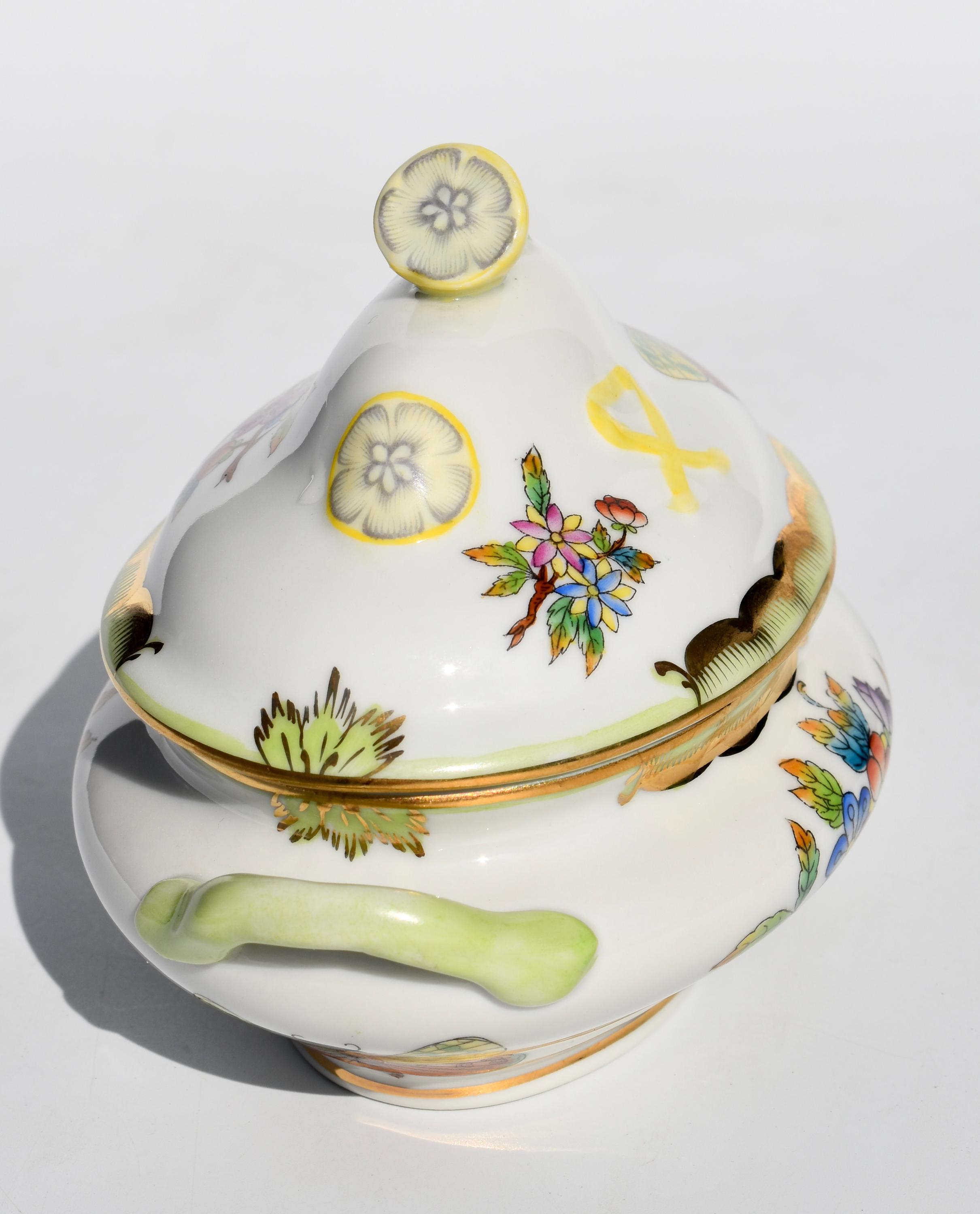 ヘレンド クイーン・ヴィクトリア グリーン ミニチューリン レモン
