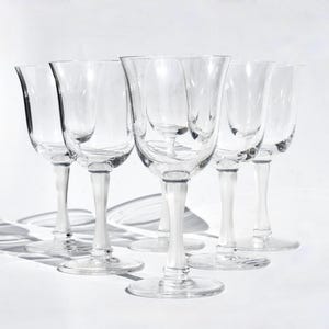 Set of 6 Vintage Lalique BARSAC Bordeaux Wine Glasses / Water Glasses (14.5cm/100ml)