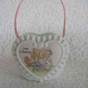 Vintage Precious Moments Porcelain Love is Sharing Basket