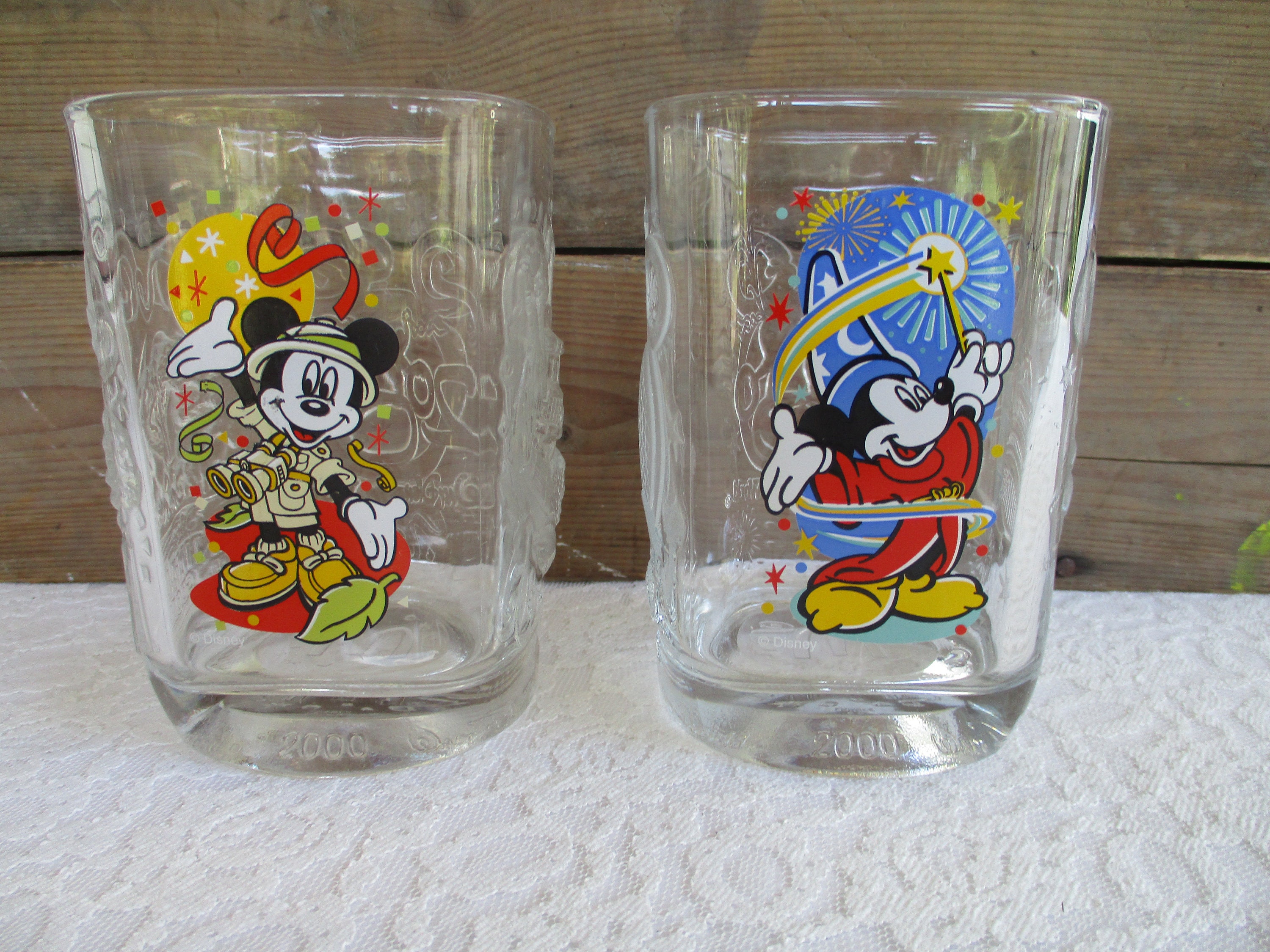 4 Mickey Mouse Mc Donald Glasses, 2000 - Ruby Lane