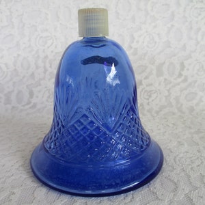 Vintage Avon Blue Glass Bell Roses, Roses Perfume Decanter