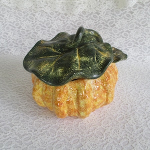 Vintage Ceramic Pumpkin/Squash Soup Tureen/Bowl with Ladle