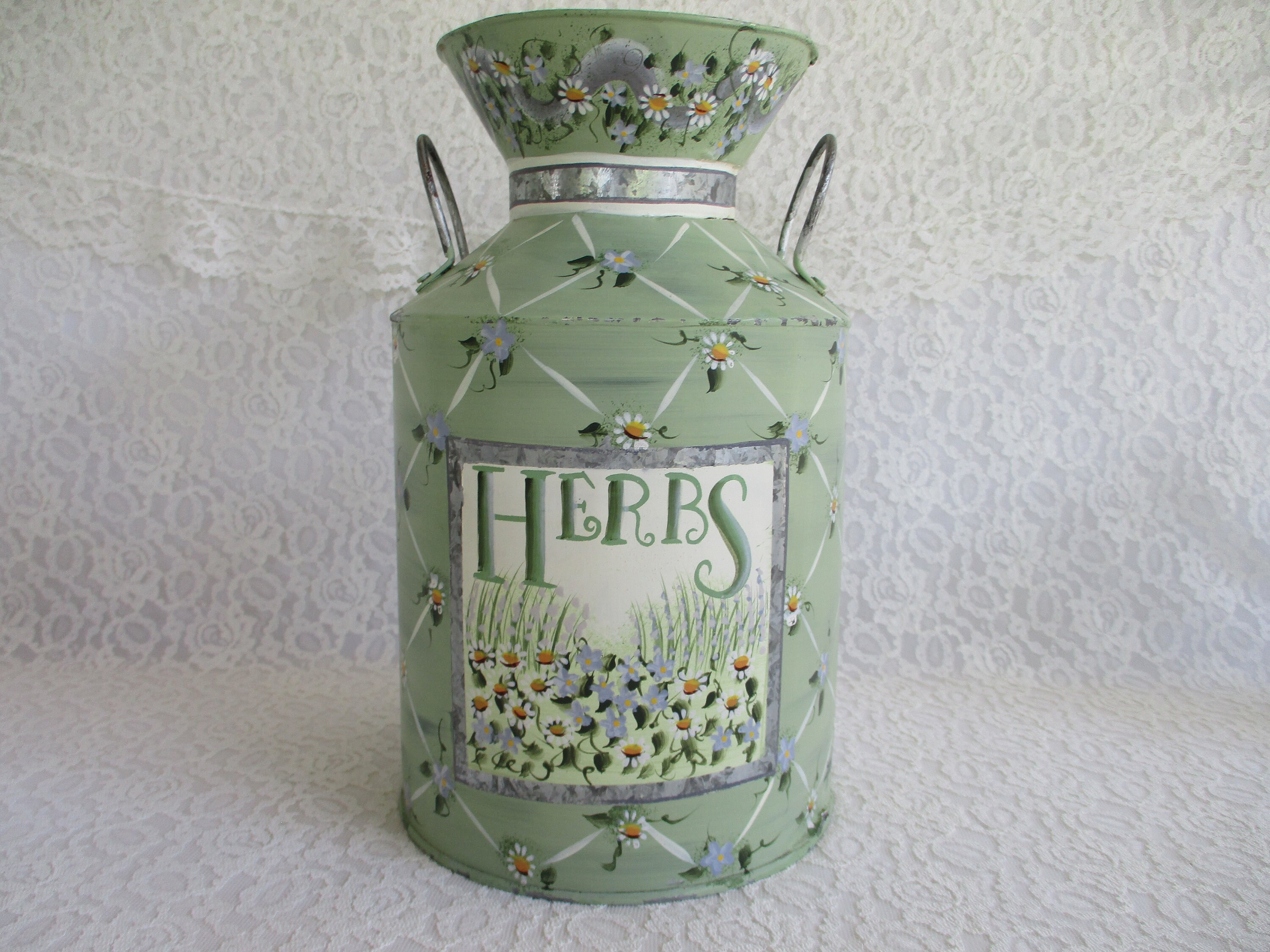Vintage Kathy Hatch Herb Collection Galvanized Milk Can - Etsy