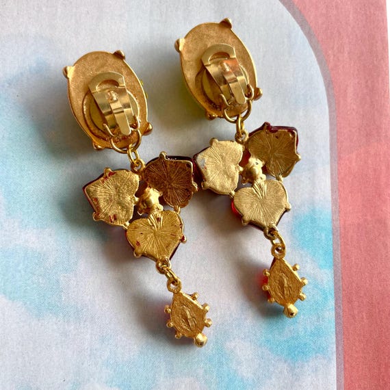 Boucles D'oreilles Pendantes ISAKY Paris - Clips Bleu - Occasion Vintage