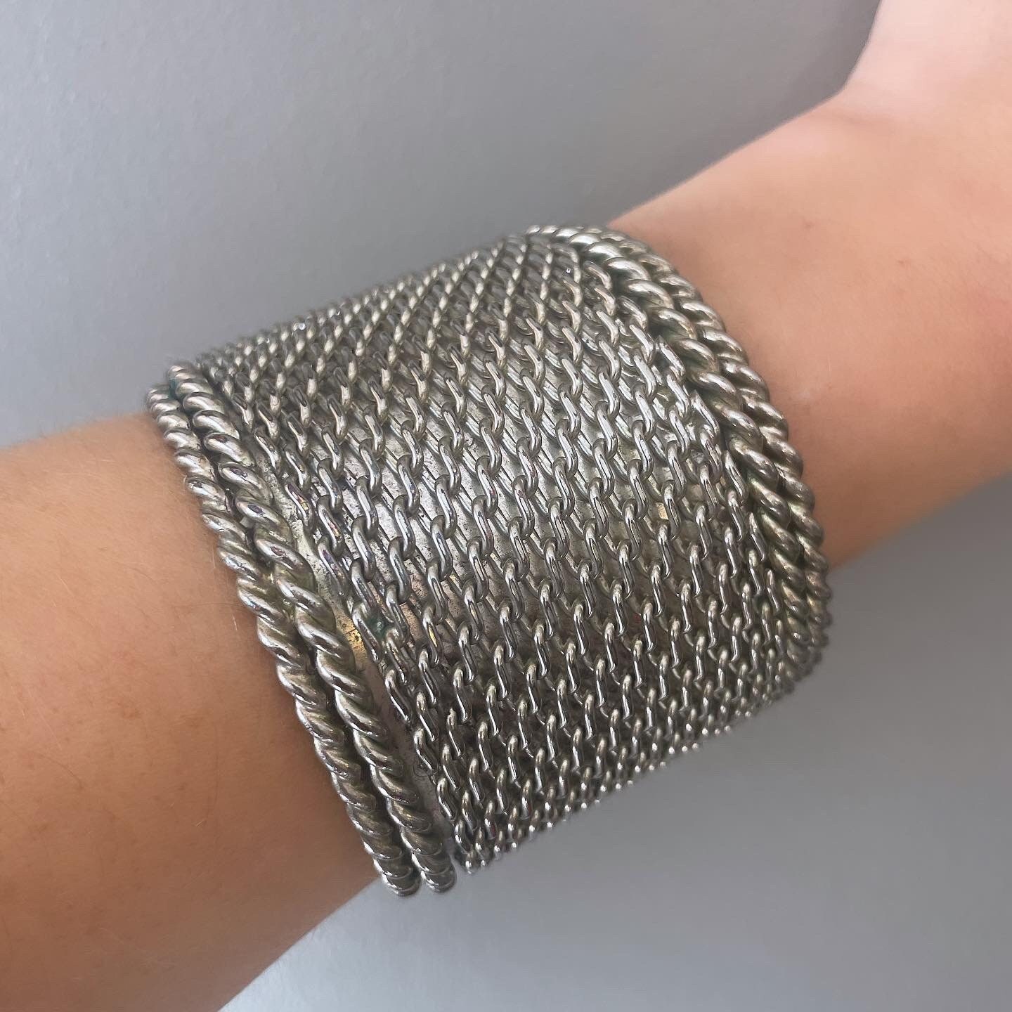 Silver mesh cuff clearance bracelet