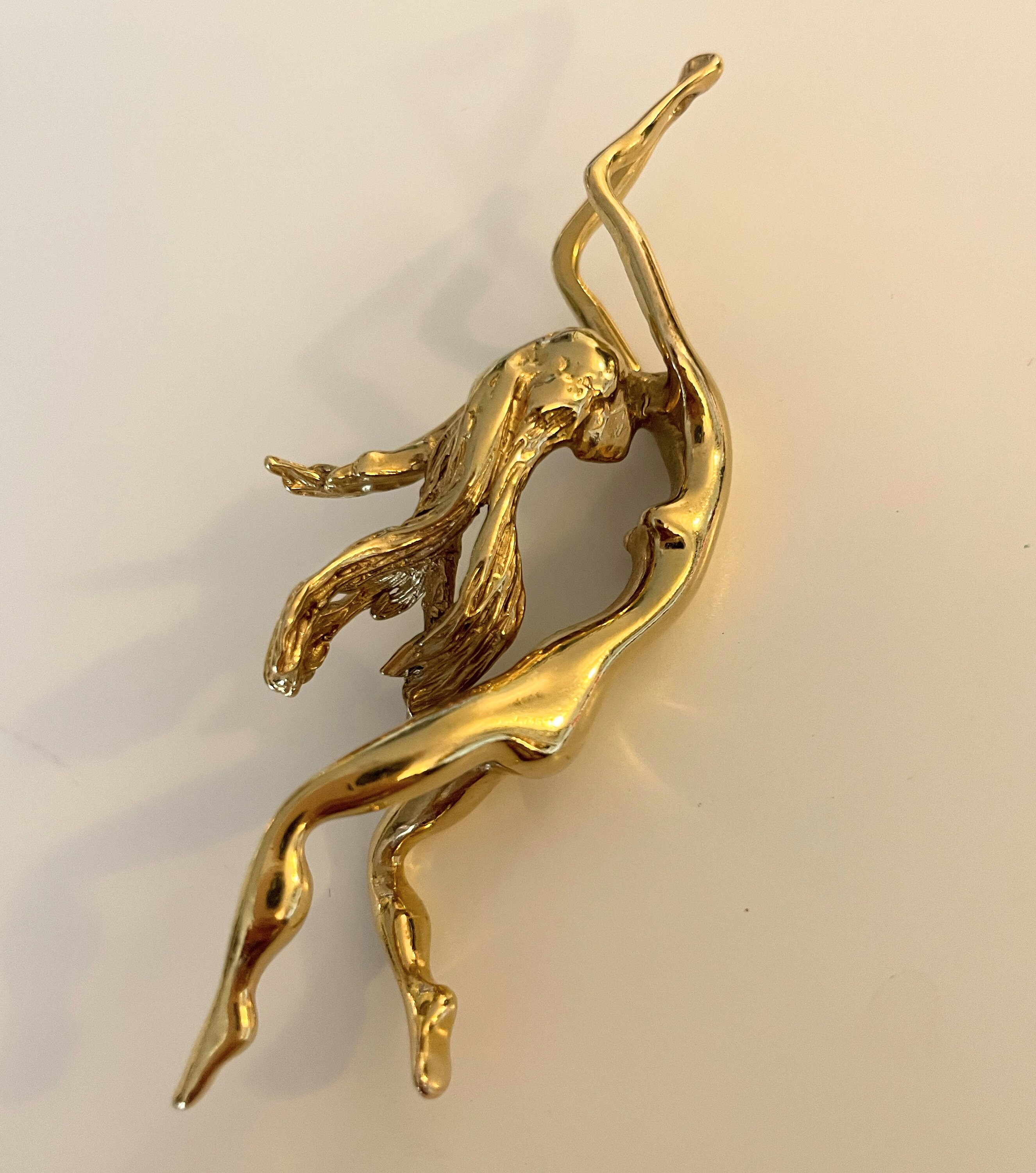 Pendentif Femme Nue Bronze/laiton - Style Charles JOURDAN - Occasion Très Bon état