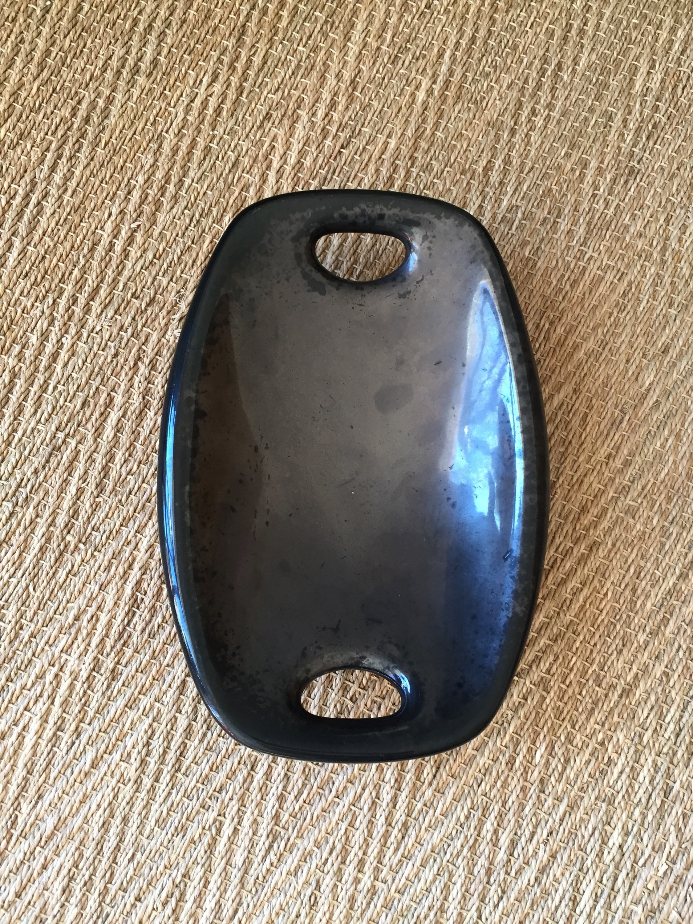 Verceram Design 1960's- Grand Vide Poche/ Plat Noir Lustré - Estampillé et Numéroté