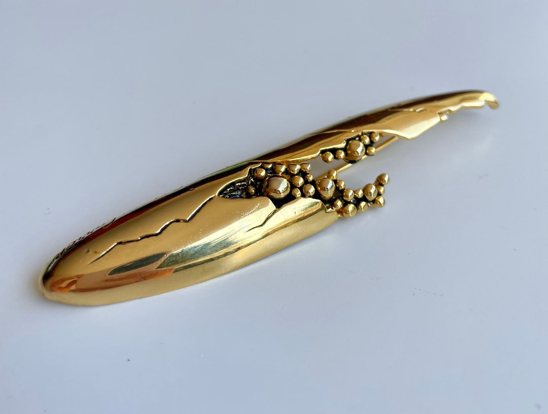 Broche Vintage Sydney Carron - Argenté, Années 80/90 - Occasion