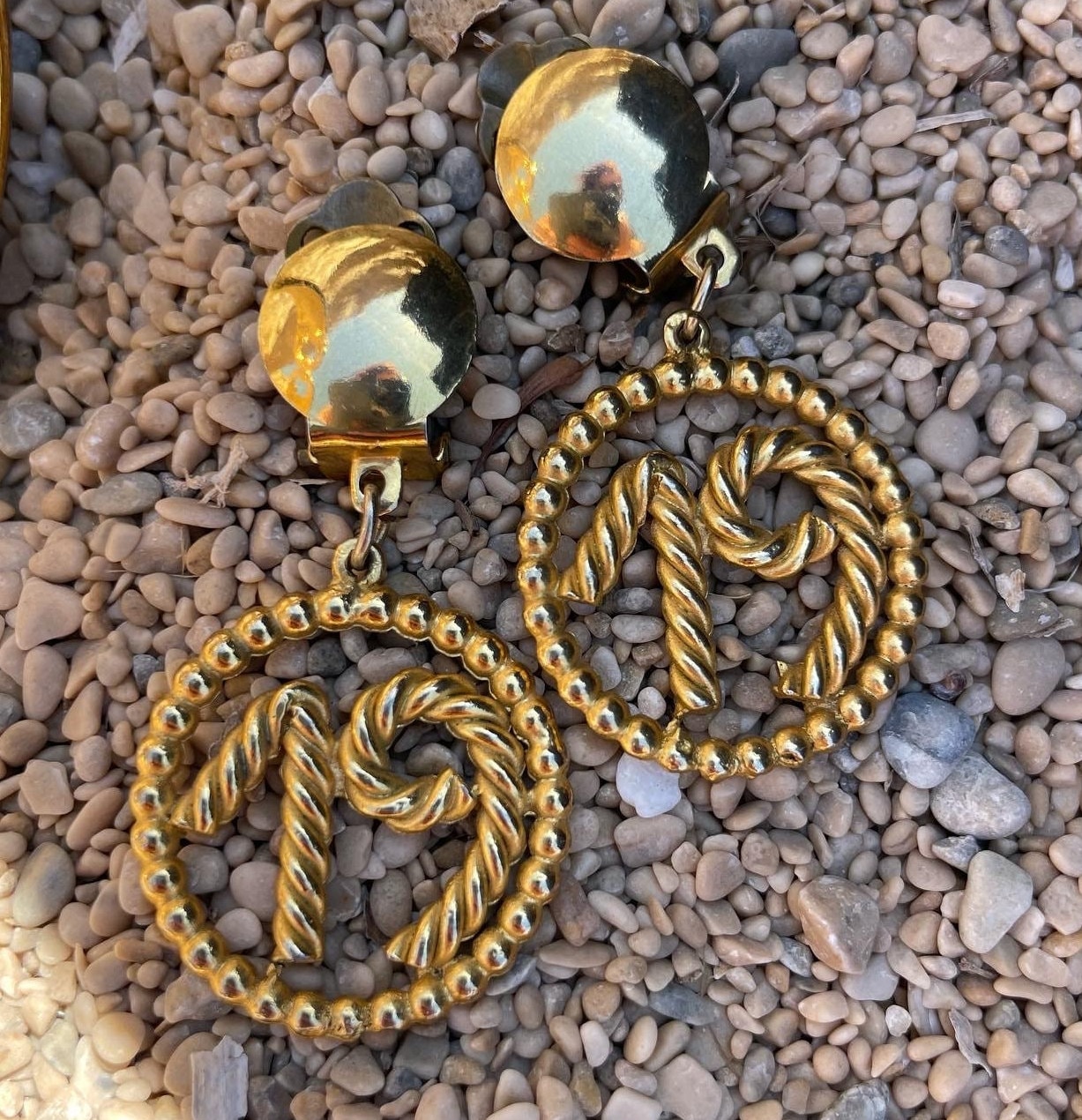 Boucles D'oreilles Vintage Années 1960 – Laiton Patiné