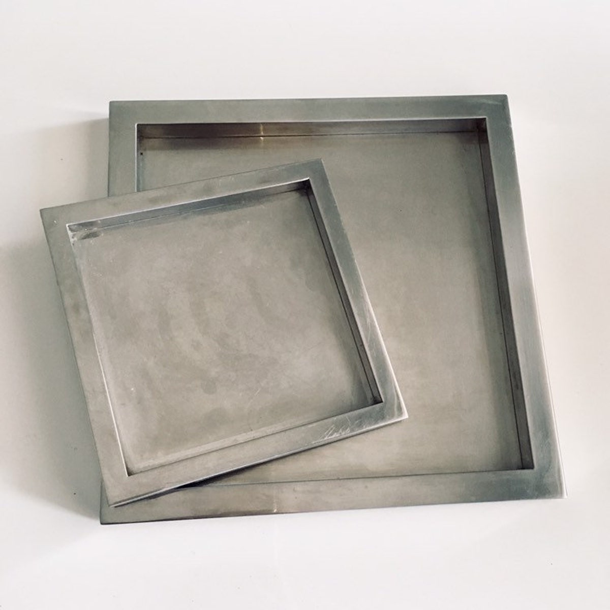 1960's Set of Two Square Trays in Silver Modernism Design Uncluttered, They Are Still Very Current - Etsy