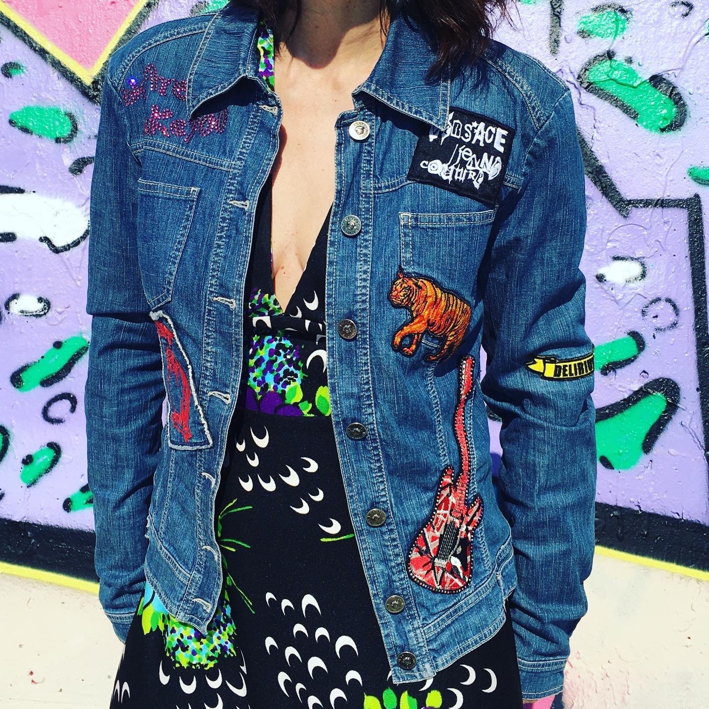 Veste en jean rock Etsy France