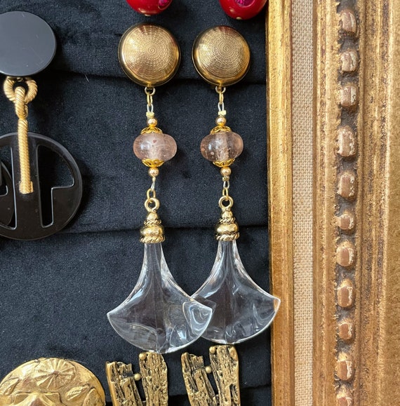 Boucles D'oreilles Clips En Plexiglas Et Métal Doré - Lot De 120, Occasion En état Neuf