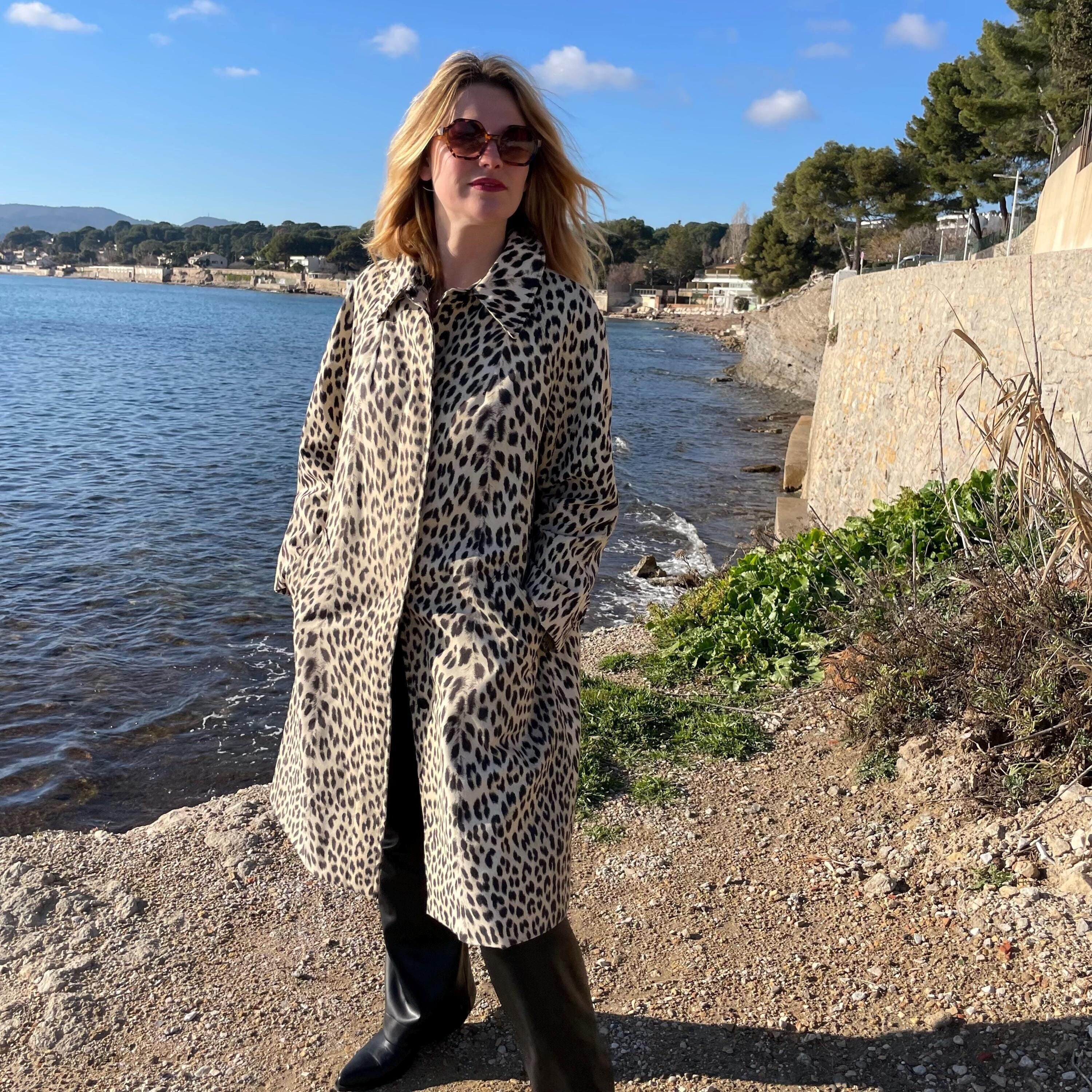 Royal Blizzand France- Ultra Chic Long Trench Coat, Raglan Cut