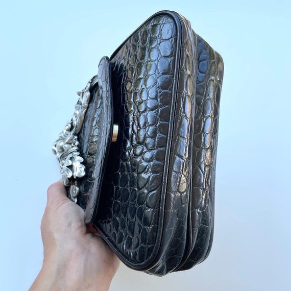 Glenn Miller for Ann Turk 1990's- Black croco bag… - image 9