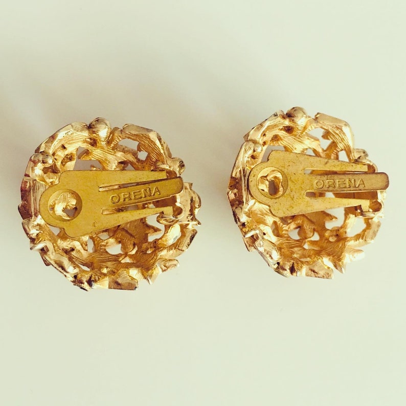 ORENA Paris Pretty Earrings in Gold Brass Clips Adorned With Etsy