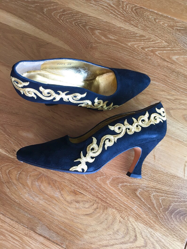 Adige Escarpins Doré Et Cuir 40 Très Talon Passementerie Années 30 En NoirIntérieur DoréeLe Daim Paris Fait rsQxBdhtC
