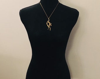 Pendentif Femme Nue Bronze/laiton - Style Charles JOURDAN - Occasion Très Bon état