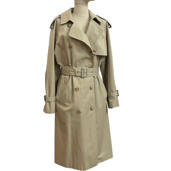 Blizzand 1970's- Superbe trench beige classique chic! Coupe raglan, double boutonnière, ceinturé- Haute qualité- Look boyfriend parisienne!