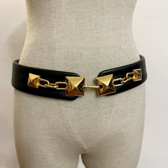 1980's Pascal Valentino Paris - Black leather belt