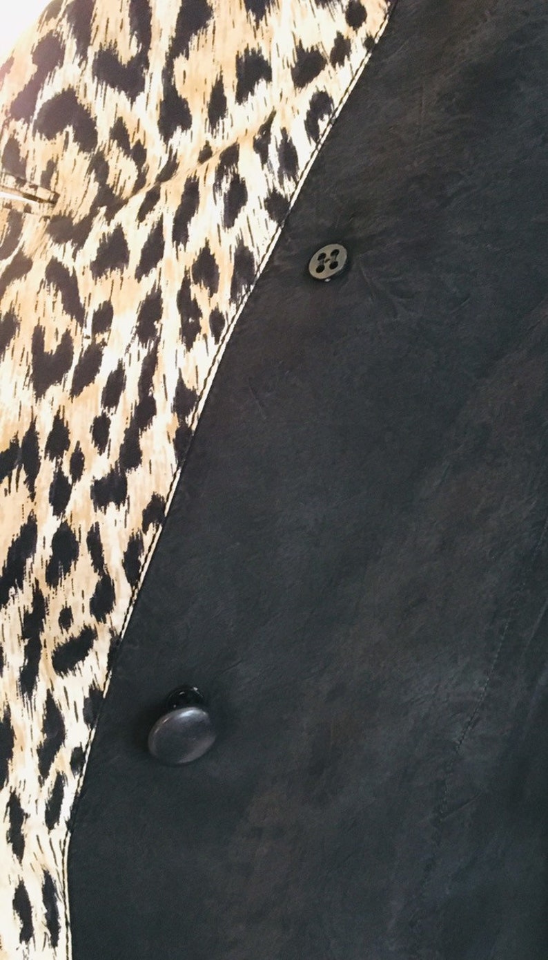 length and sleeves 34 typical 50s-60s-collector/'s! 1950-60 /'s-straight Leopard trench coat double-breasted