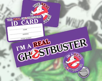 I'm a Real Ghostbusters Replica ID Card, Badge and Sticker
