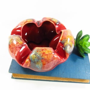 Vintage Drip Glaze Accent Bowl, 1970's Pottery, Made in Japan, Cigar Ashtray, Royal Sealy image 3