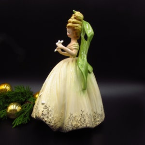 Vintage Sweet Sixteen Josef Originals Girl Figurine, He Loves Me, Yellow Dress, Made in Japan image 5