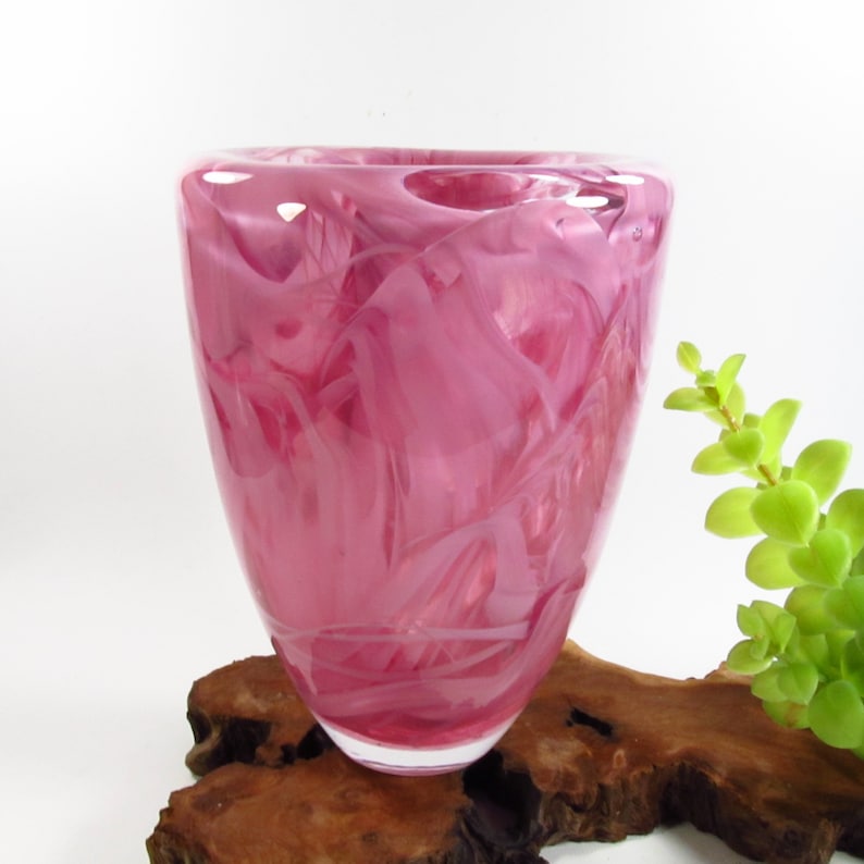 Vintage Pink Kosta Boda Vase, Atoll Swedish Design, Anna Ehrner Designer image 7