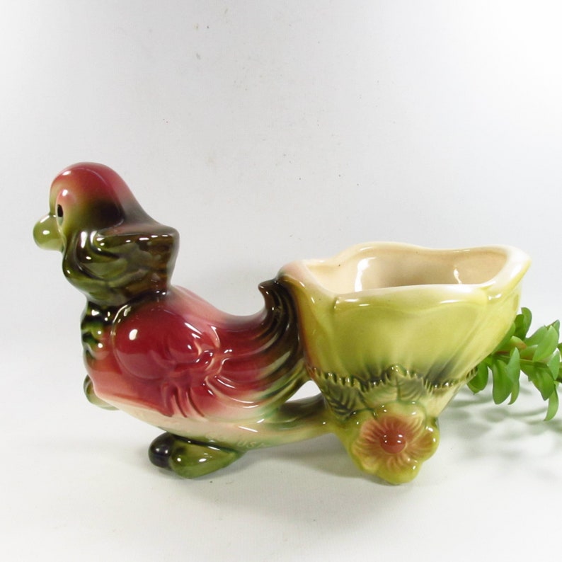 Vintage Hull Parrot Planter, Pink Bird Pottery, Made in the USA, 60 image 5