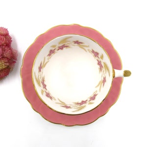 Vintage Aynsley Teacup, Dusty Pink and Gold Leaf Design, Tea Party, Replacement Set, Teacup Collectors, Gift for Her image 4