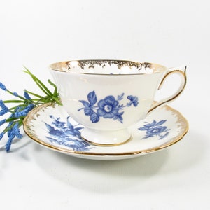 Vintage Aynsley Teacup, Blue Flowers, Teacup Collectors, Gift for Her image 2