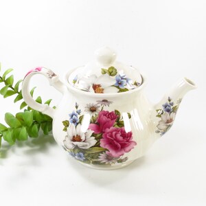 Vintage Sadler Pink Floral Teapot, Made in England image 2