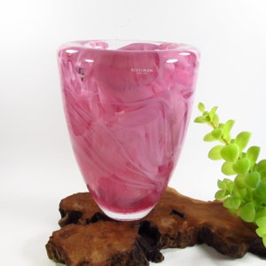 Vintage Pink Kosta Boda Vase, Atoll Swedish Design, Anna Ehrner Designer image 3