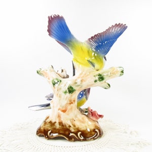 Vintage Crested Bird Figurine, Bluejay Ceramic Collectible image 5