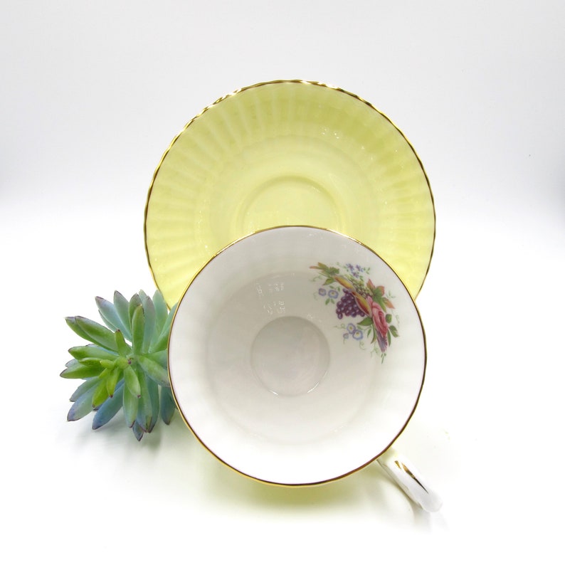 Vintage Yellow Floral Paragon Teacup, Made in England, Tea Lover Gift, Different Backstamps image 3