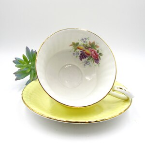 Vintage Yellow Floral Paragon Teacup, Made in England, Tea Lover Gift, Different Backstamps image 5