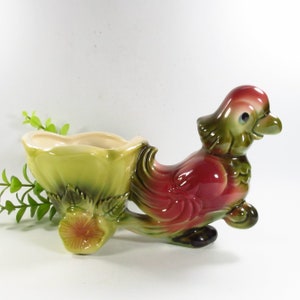 Vintage Hull Parrot Planter, Pink Bird Pottery, Made in the USA, 60 image 3