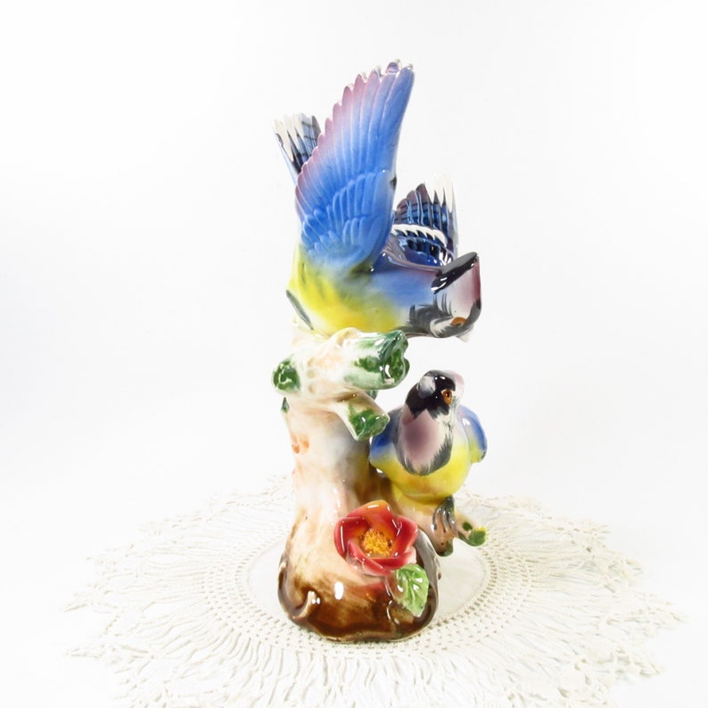 Vintage Crested Bird Figurine, Bluejay Ceramic Collectible image 6